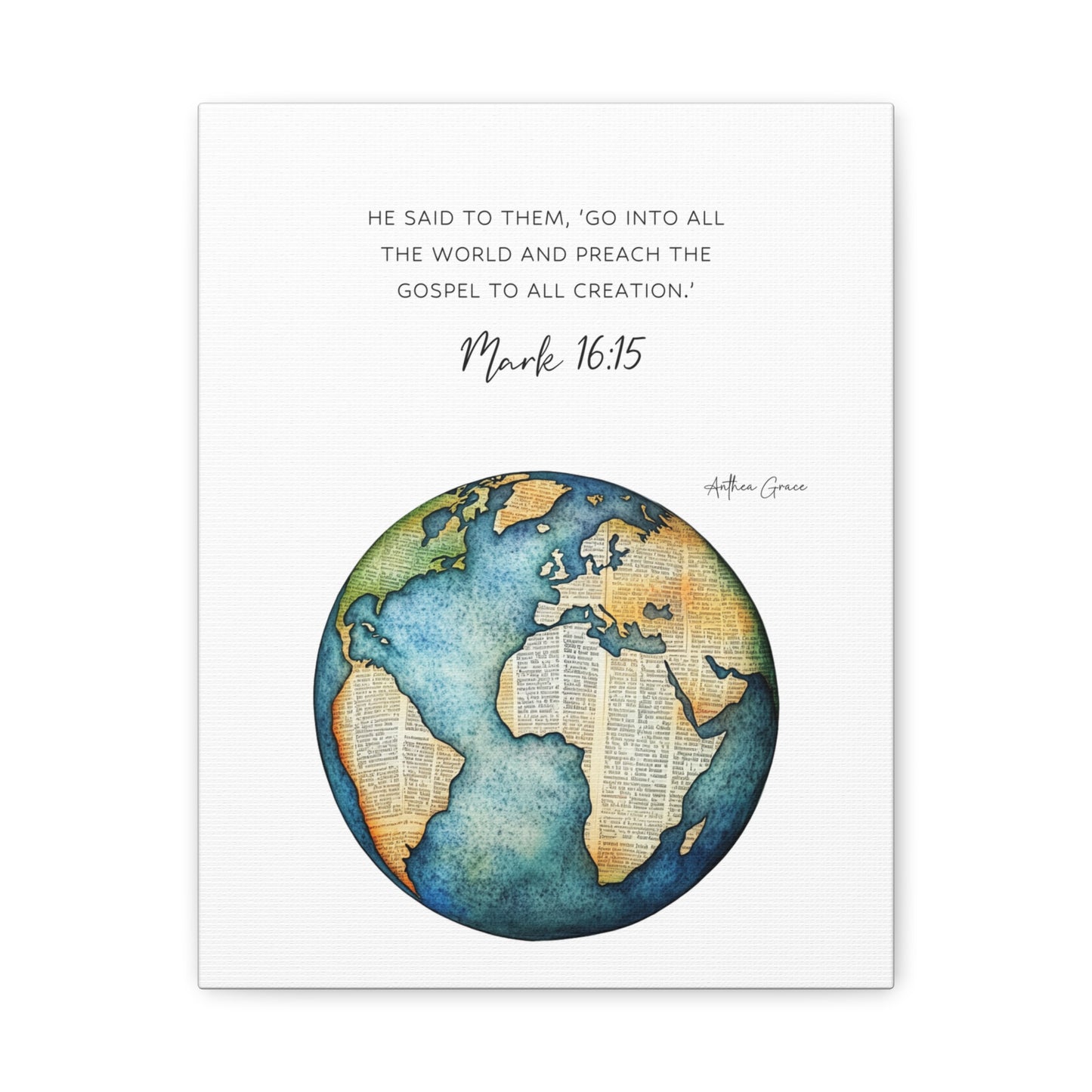 Mark 16:15 Wall Art Canvas