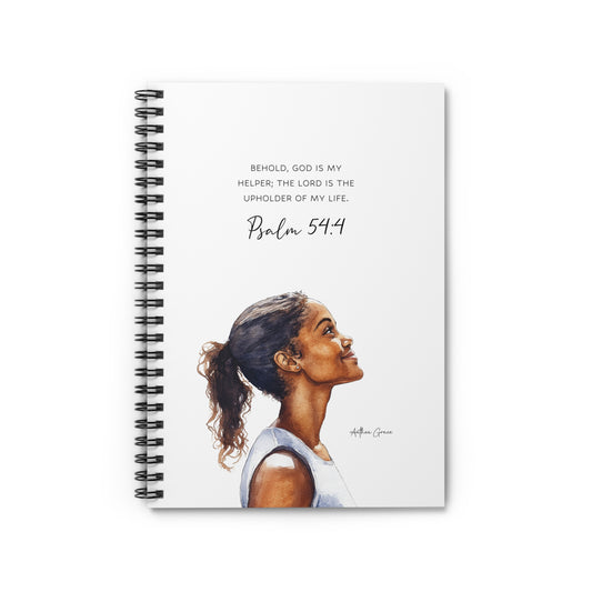 Copy of Inspirational Spiral Notebook - Psalm 54:4 Quote