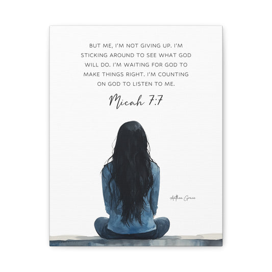Micah 7:7 Wall Art Canvas