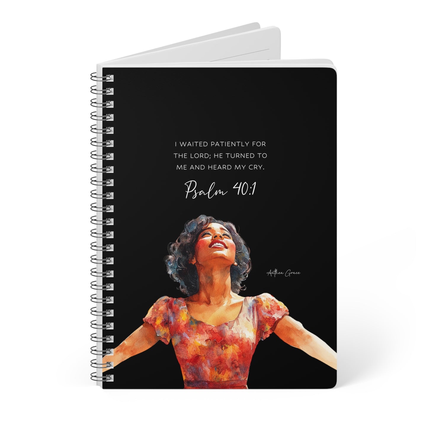 Psalm 40:1 Spiral A5 Notebook