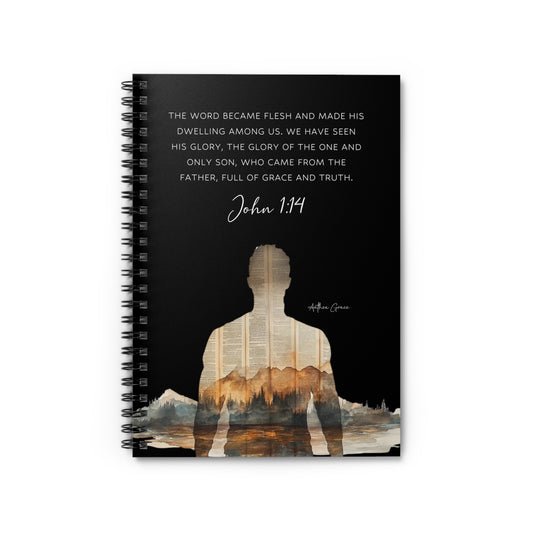 Copy of Inspirational Spiral Notebook  John 1:14, Faith Journal, Christian Notebook, Motivational Gift, Religious Planner, Devotional Notepad