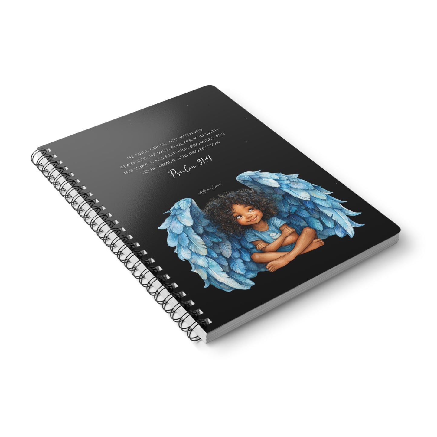 Psalm 91:4 Spiral A5 Notebook