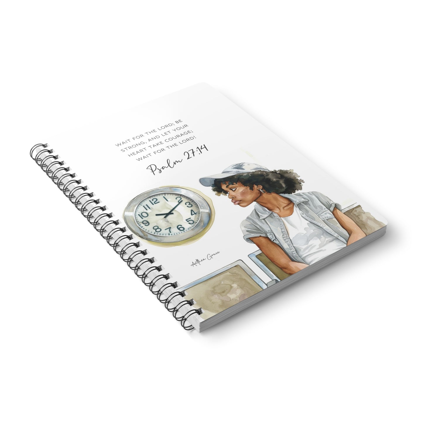 Psalm 27:14 Spiral A5 Notebook