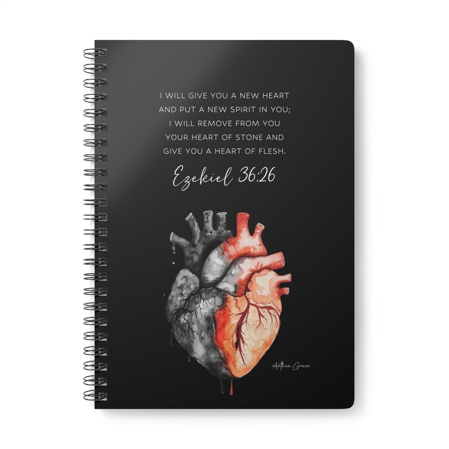 Ezekiel 36:26 Spiral A5 Notebook