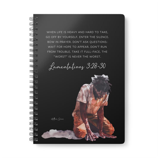 Lamentations 3:28-30 Spiral A5 Notebook