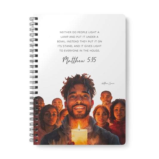 Matthew 5:15 Spiral A5 Notebook
