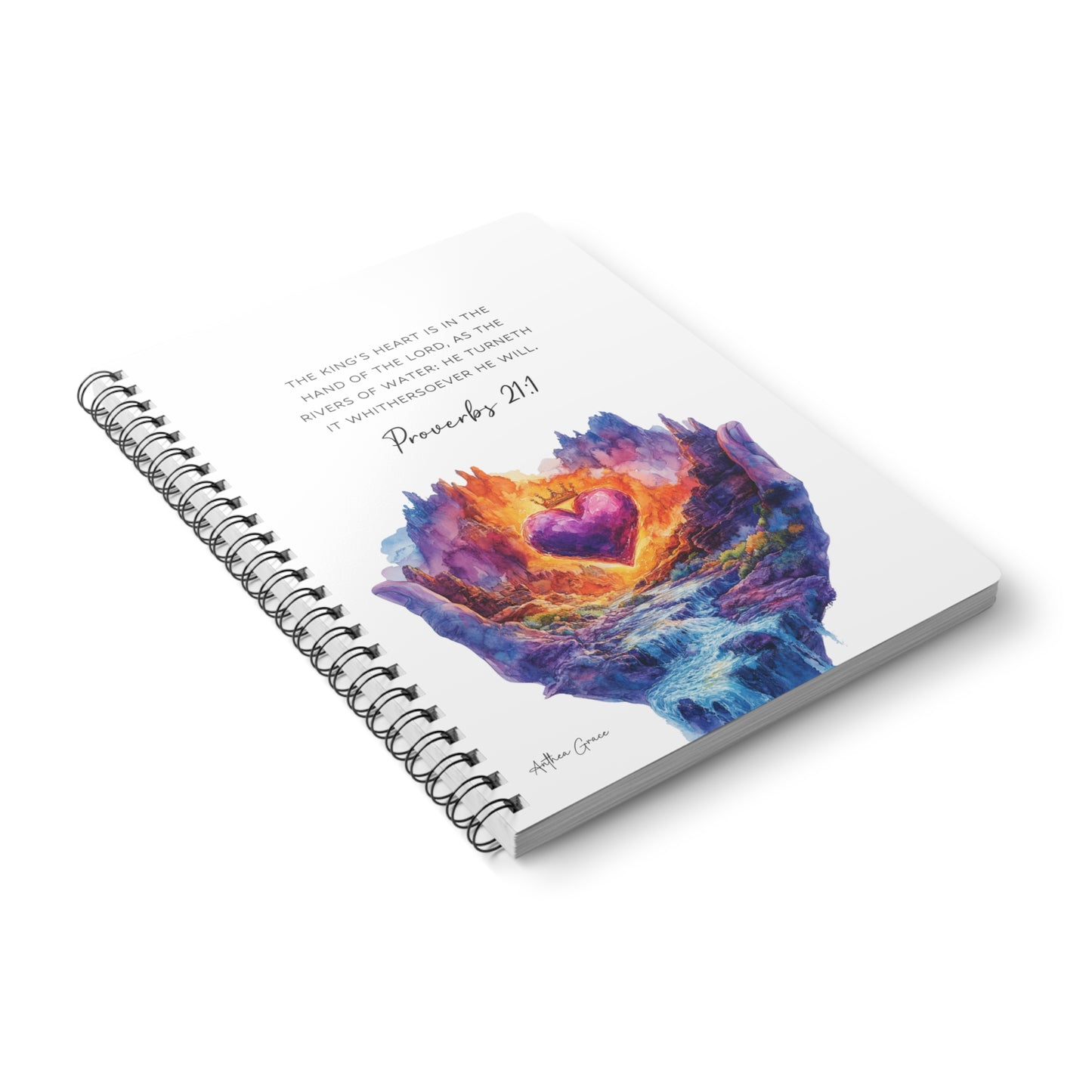 Proverbs 21:1 Spiral A5 Notebook