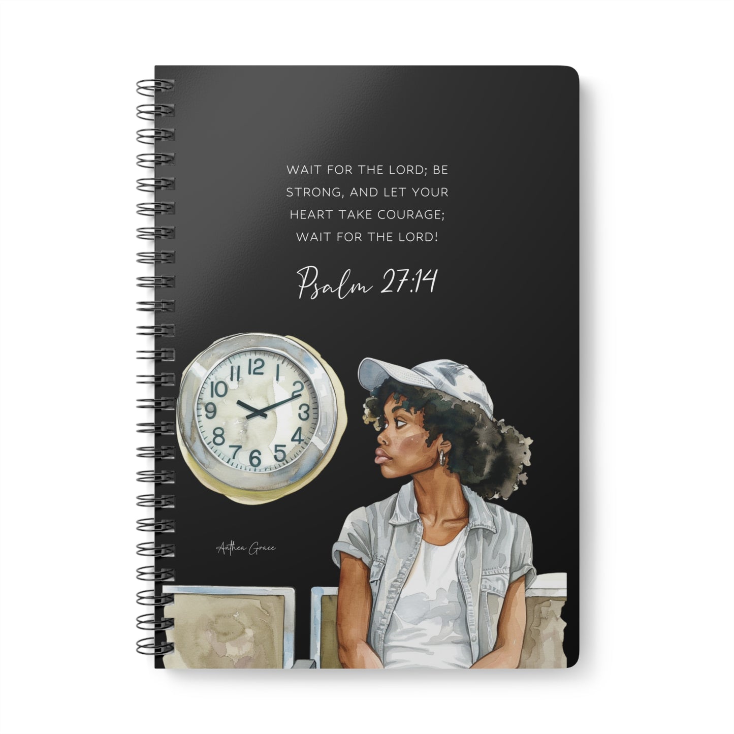 Psalm 27:14 Spiral A5 Notebook
