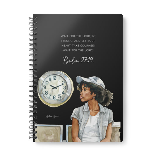 Psalm 27:14 Spiral A5 Notebook