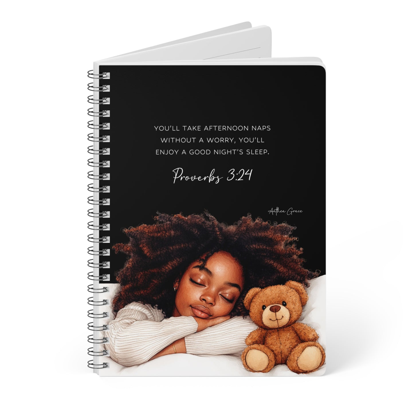 Proverbs 3:24 Spiral A5 Notebook