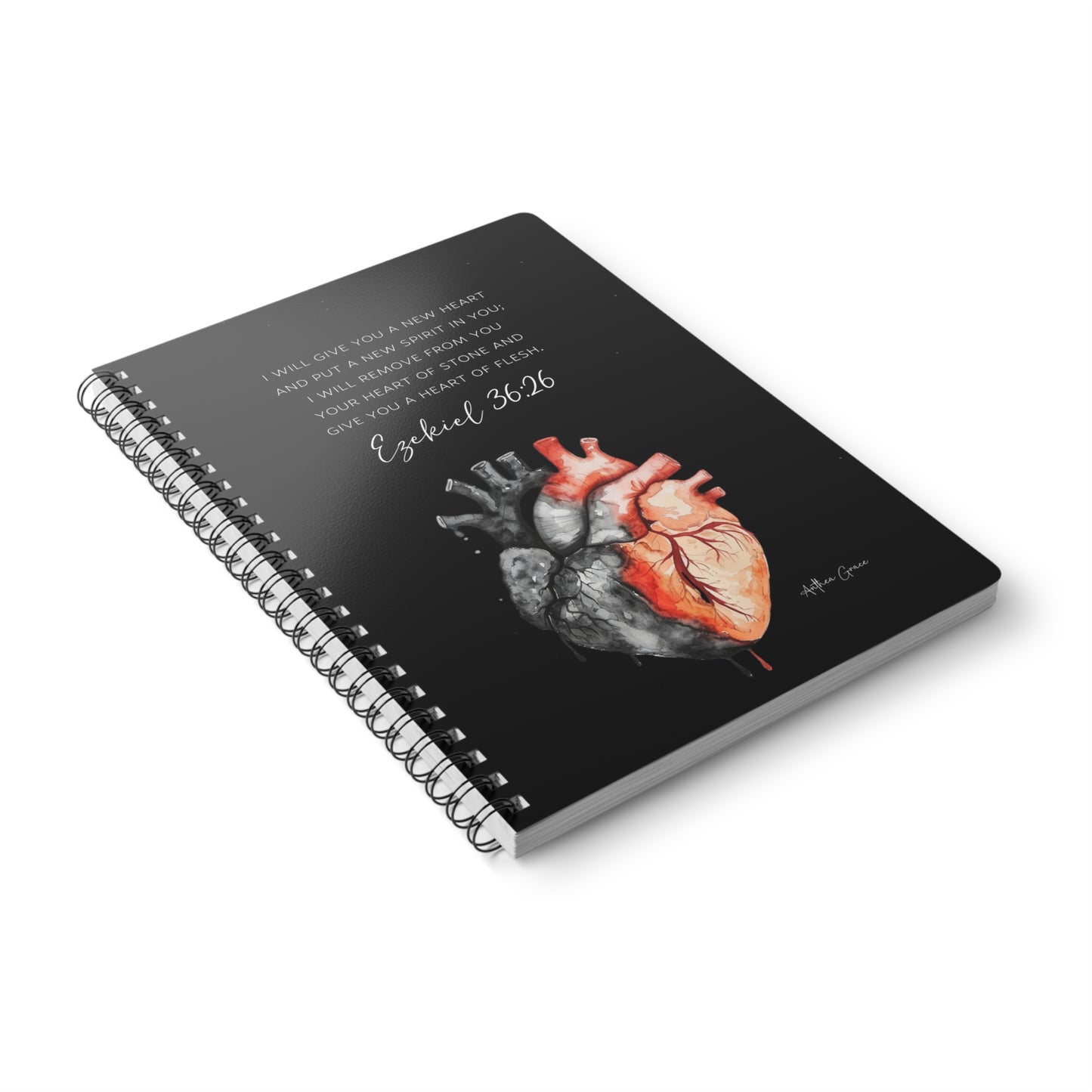 Ezekiel 36:26 Spiral A5 Notebook