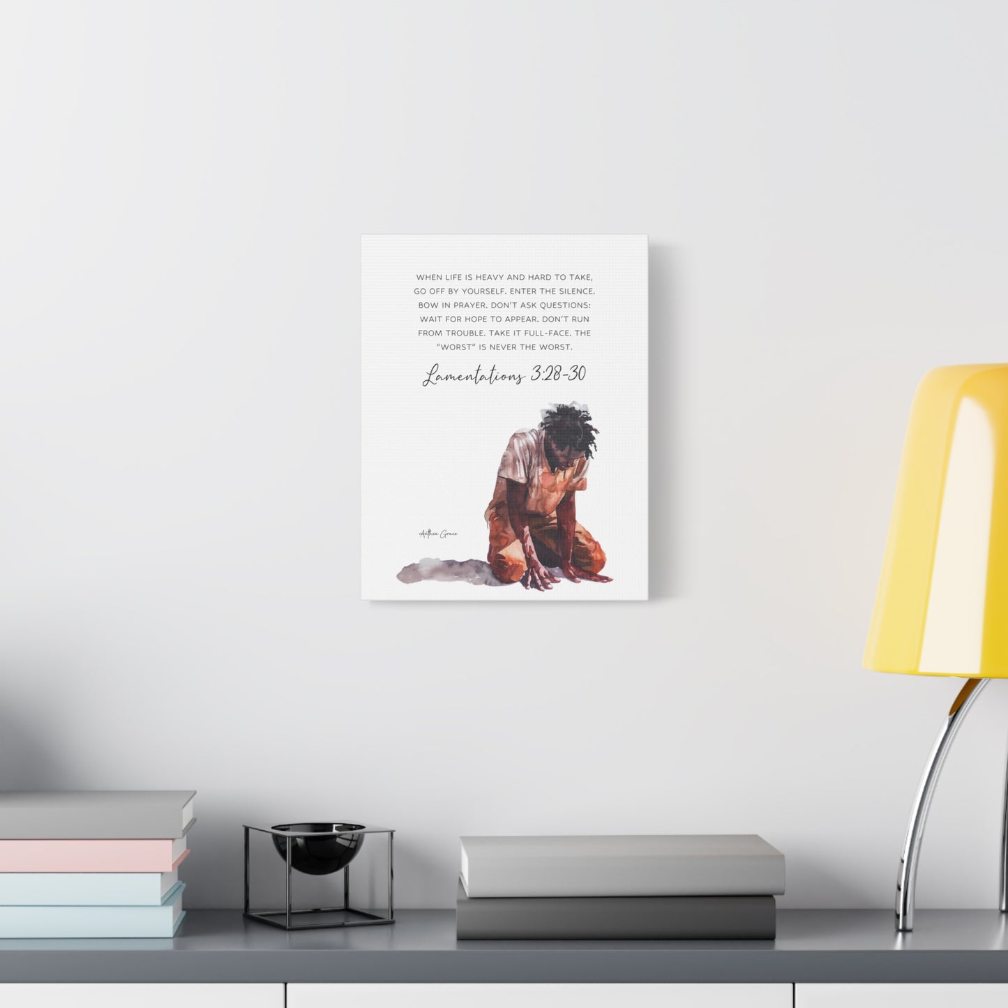 Lamentations 3:28-30 Wall Art Canvas