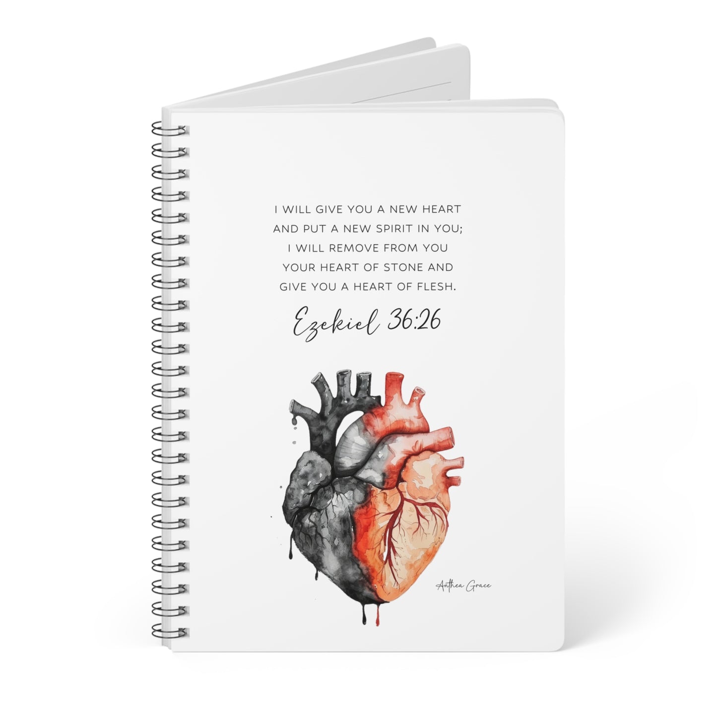 Ezekiel 36:26 Spiral A5 Notebook